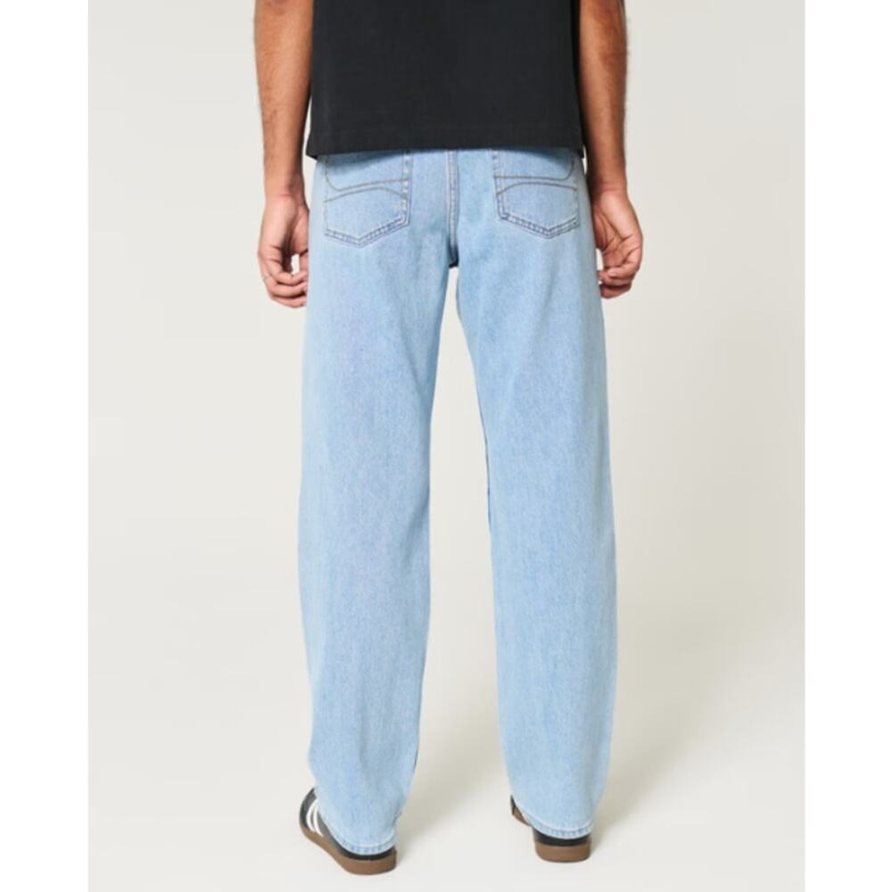 NWT Hollister Epic Flex Loose Men's Jeans 34 x30 Light Wash - Picture 3 of 12